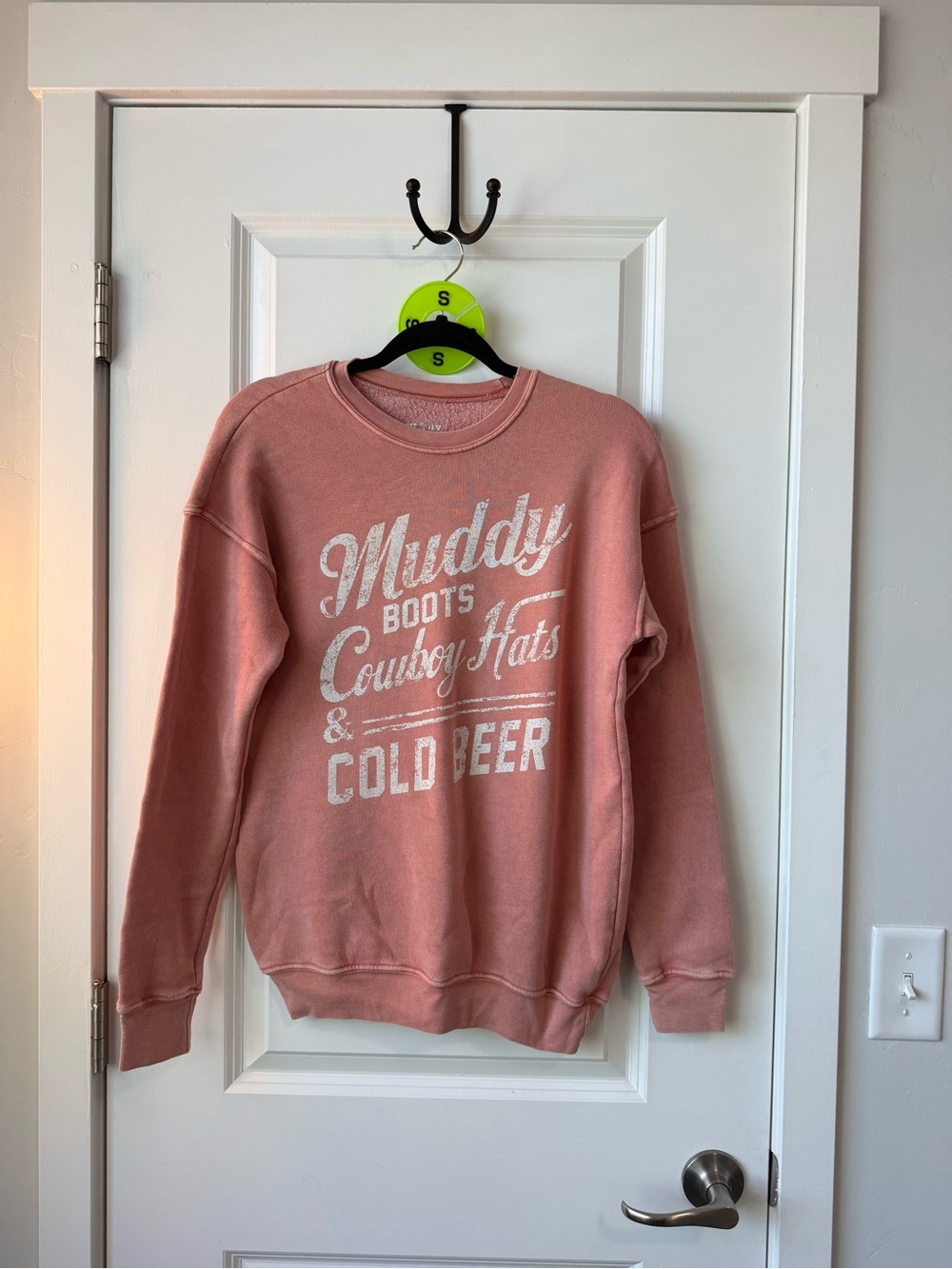 Muddy Boots Graphic Crewneck Sweatshirt - Rose